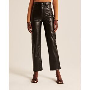 Abercrombie & Fitch The Ankle Straight Ultra High Rise Leather 4S